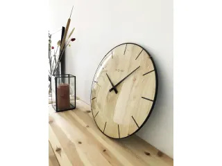 Wandklok Nextime Edge-Wood-Dome dia 35cm kunststof licht bruin streep - 8