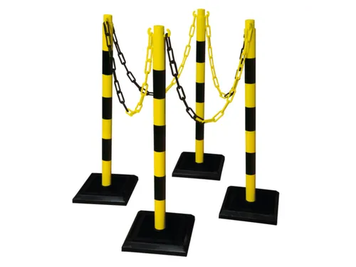 set kettingstaanders,4staanders,12,5m ketting,HxØ 900x50mm