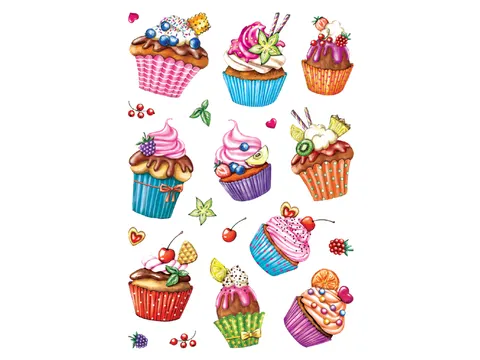 Etiket Herma 3387 Cupcakes, Foil met Glitter 2 vel