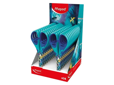 Schaar Maped Dragon 13cm display à 24 stuks blauw