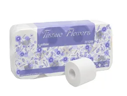 Toiletpapier Celtex Tissue Flowers 3-laags wit 250 vel 72 rol (9x8)