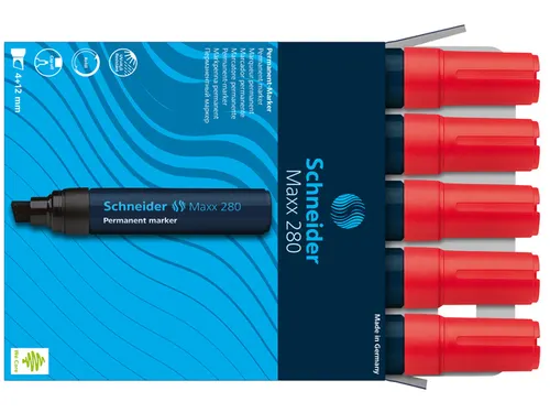 Marker Schneider Maxx 280 permanent beitelpunt rood