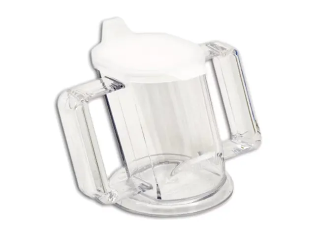 Beker HandyCup met deksel en grote handgrepen transparant