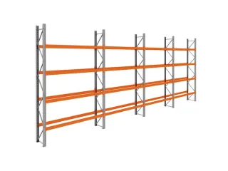 palletstelling,basis+3xaanbouw,HxBxD 4620x11300x750mm,vakl. 3000kg - 1