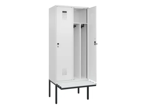 locker met bank,voor scheiding van kleding,HxBxD 2120x800x815mm,2vak