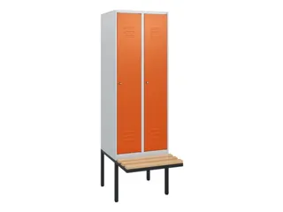 locker met bank,HxBxD 1950x600x815mm,2vak,vak B 300mm,cil.-slot - 1