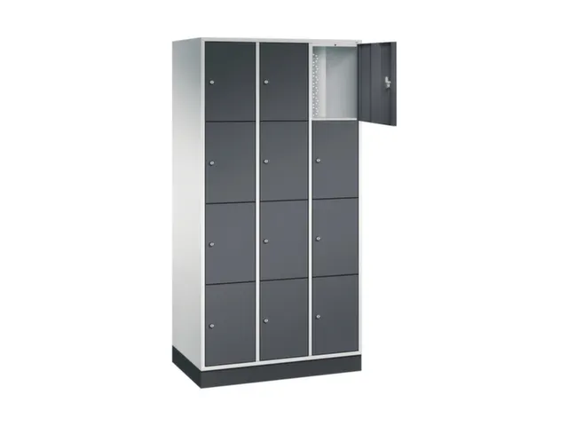 lockerkast,RAL 7035/RAL 7021,HxBxD 1950x920x500mm,3x4vakken,cil.-slot