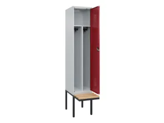 locker met bank,voor scheiding van kleding,HxBxD 2120x400x815mm,1vak - 1