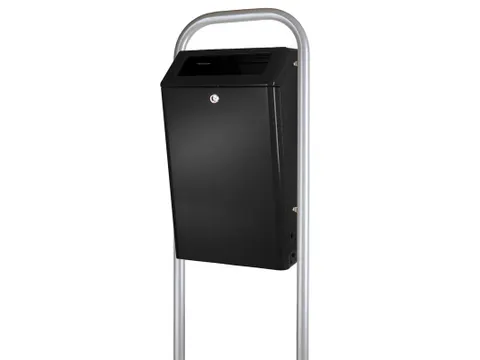 Buitenafvalbak 50 Liter Zwart Grijs