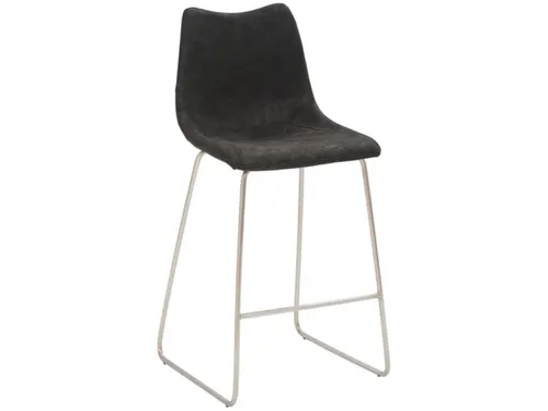Barkruk mySOLO Sledeframe RVS met Zitting kunstleder Vintage Zwart
