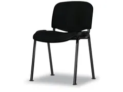 Bezoekersstoel,4Voeten Ovale Buis Zwart,Zitting Stof Zwart