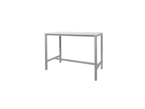 Domino Basic Statafel 180x80x110cm Wit blad, Onderstel Aluminium