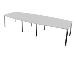 vergadertafel,HxBxD 740x3600x1400mm,vatvormig,MP-lichtgrijs