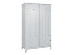 Z-garderobekast,HxBxD 1950x1200x500mm,vak B 150/300mm,cil.-slot,voeten