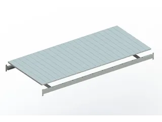 legbord van plaatstaal,v. breedvakstelling,BxD 2200x1050mm,vakl. 600kg - 1