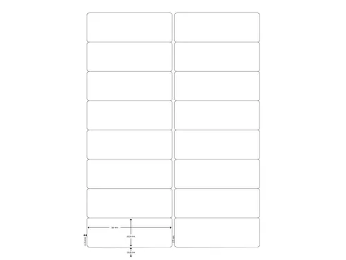 Etiketten 99,1x33,9mm wit 100 Vel A4, 1600 stuks