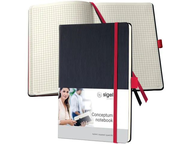 Carnet de note Sigel Conceptum RED Edition hardcover A5 noir quadrill