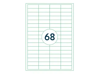 OUTLET Etiketten Zelfklevend Wit 68 op A4 48.5x16.9mm 1000 Vel - 1