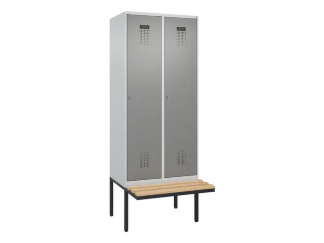 locker met bank,voor scheiding van kleding,HxBxD 2120x800x815mm,2vak
