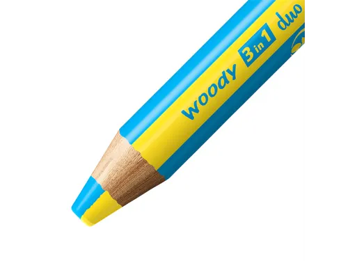 Kleurpotloden STABILO 882 woody 3 in 1 duo incl. puntenslijper assorti