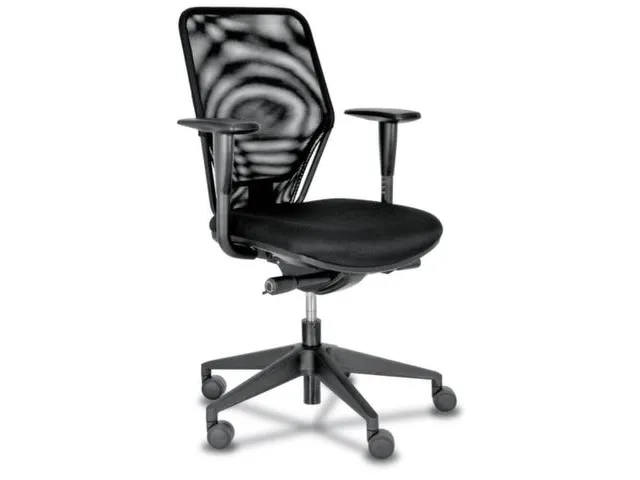 Bureaustoel Net Zwart Synchroonmechaniek Met Verstelbare Armleuningen