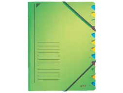 Sorteermap Leitz 3912 A4 12 vaks karton groen