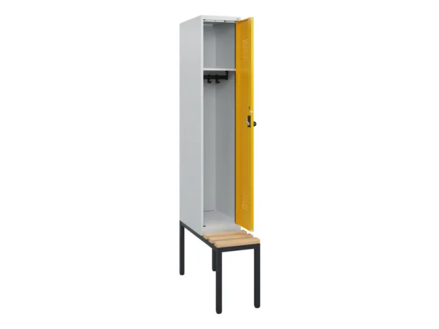 locker met bank,HxBxD 1950x300x815mm,1vak,vak B 300mm,draaigrendel