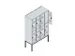 dubbeldekse locker,HxBxD 1950x1200x500mm,4x2vak.,vak B 300mm,cil.-slot