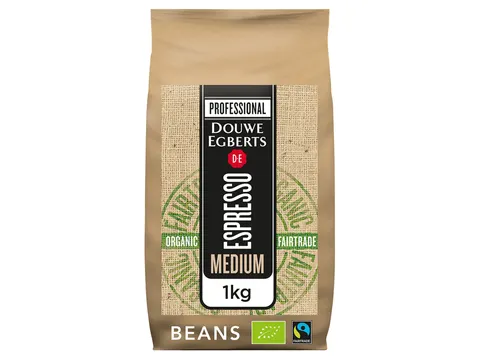 Koffie Douwe Egberts espresso bonen medium roast Organic en Fairtrade
