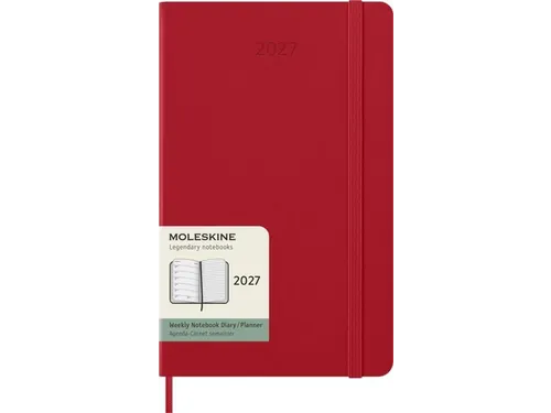Agenda 2027 Moleskine 12M Weekly 7dag/1pagina large hc scarlet red