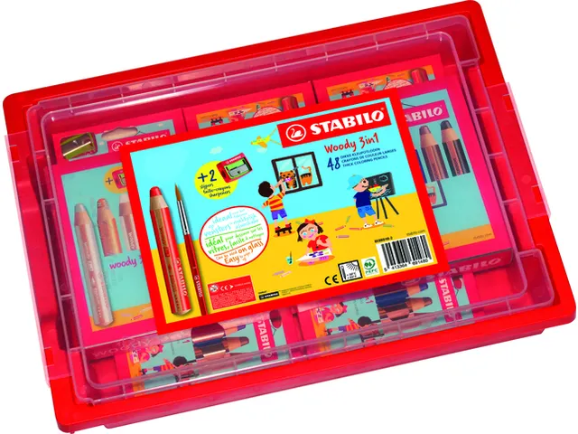 Kleurpotlood STABILO 882 woody 3-in-1 incl. 2 slijpers classpack 48st