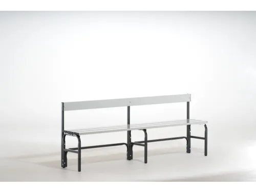 omkleedbank,HxLxD 770x2000x375mm,alu. lijsten,frame staal RAL7016