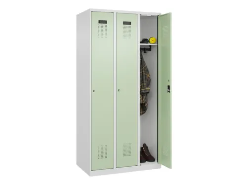 locker,HxBxD 1850x900x500mm,3vak,vak B 300mm,cil.-slot,staand op vloer