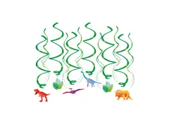 Hangdecoratie 70cm Party Swirl Dino 12 stuks