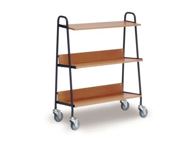 Ordnerwagen,Draagverm. 120Kg,3Etage(S),Houten Legborden,3Legborden