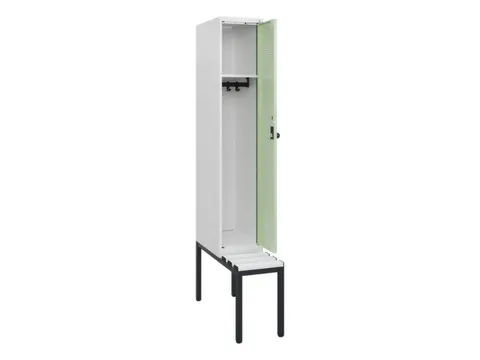 locker met bank,HxBxD 1950x300x815mm,1vak,vak B 300mm,draaigrendel