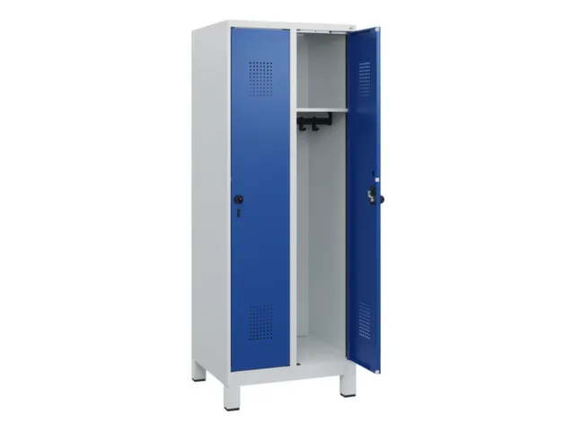 schoollocker,HxBxD 1630x600x500mm,2vak,vak B 300mm,draaigrendel,voeten