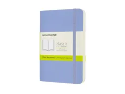 Notitieboek Moleskine pocket 90x140mm blanco soft cover hydrangea blue
