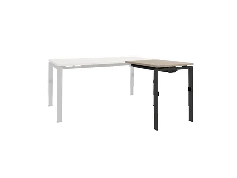 Bureau Linesto N4 aanbouwtafel 120x60cm robson eiken 25mm zwart