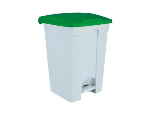 Contitop,afvalbak met pedaal 45L wit/groen