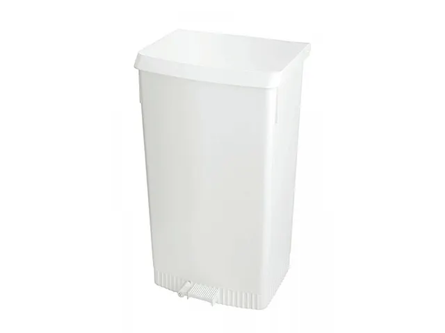 Pedaalemmer Met Zakhouder 60 Liter Wit