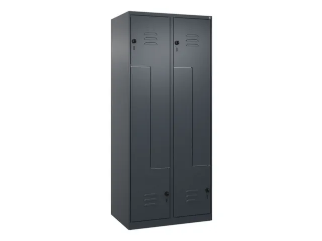 Z-garderobekast,HxBxD 1850x800x500mm,vak B 200/400mm,draaigrendel
