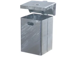 Combi-asbak wand 40 liter HxBxD 420x300x300mm overkapping plaatstaal - 1