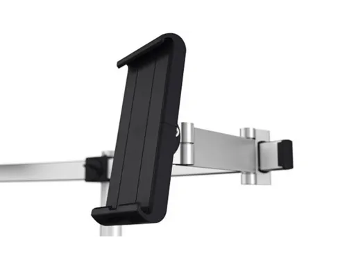Monitorarm Durable met bladdoorvoer voor 1 scherm en 1 tablet