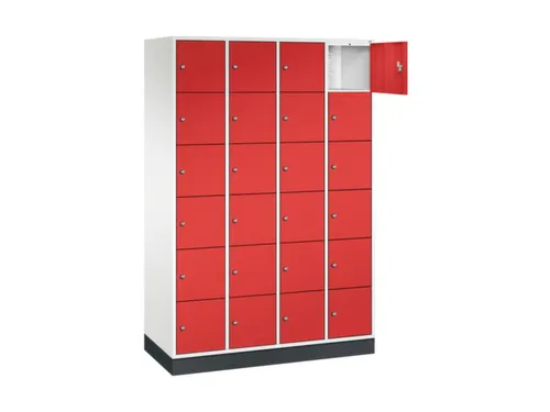 lockerkast,HxBxD 1950x1220x500mm,4x6vakken,cil.-slot,sokkel