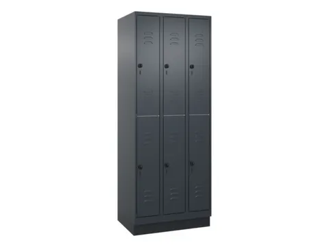 dubbeldekse locker,HxBxD 1950x750x500mm,3x2vak.,vak B 250mm
