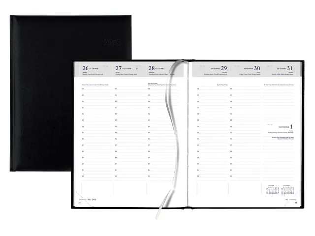 Agenda 2026 Quantore A5 7 jours/2 pages 4 langues noir