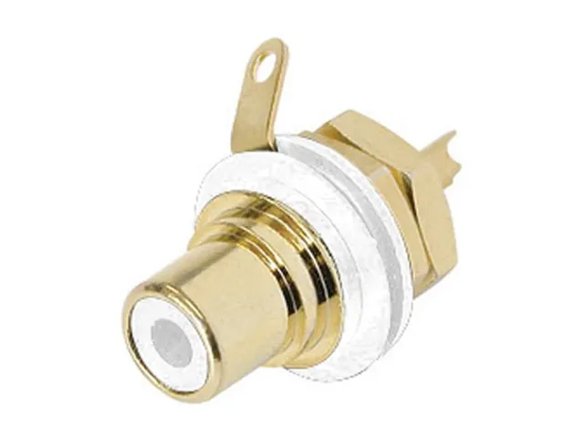 Rean - Phono Chassisdeel (Rca) - Vergulde Contacten - Wit
