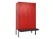locker met bank,voor scheiding van kleding,HxBxD 2120x1200x815mm,4vak