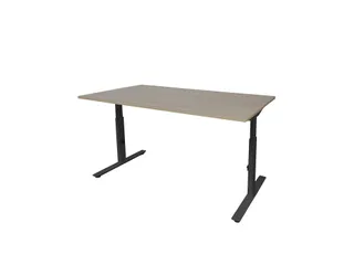 Bureau Linesto Plus Hoogte instelbaar 140x80cm Robson eik T-poot Zwart - 1